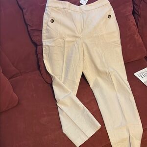J. Crew Cream Straight Leg Ankle Pants